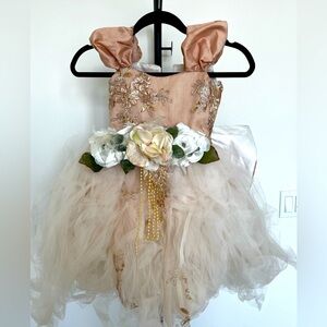 Custom Flower Girl Formal Event Dress with Matching Shawl Size 4/5